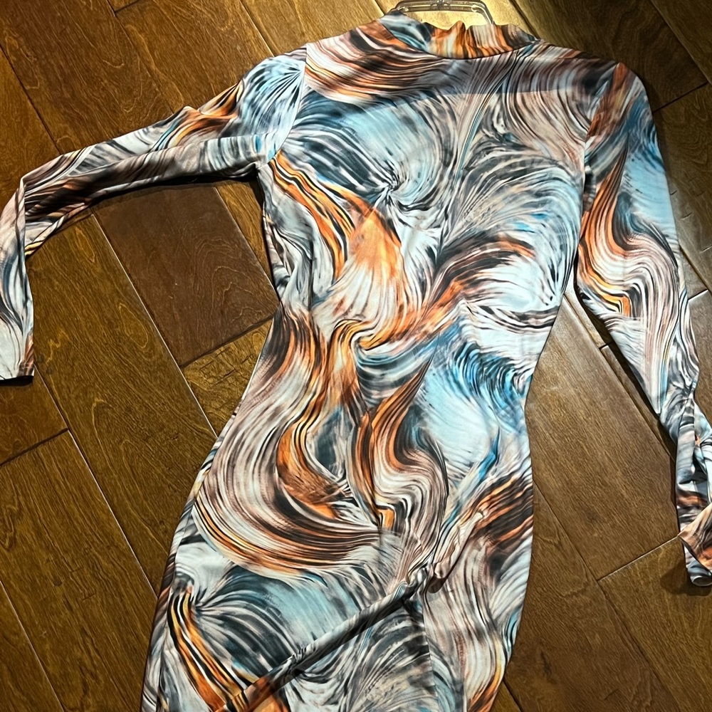Swirl print mini dress
